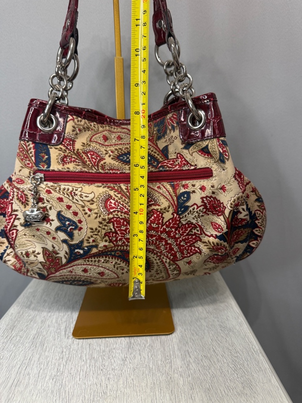 KATHY Women’s Van Zeeland Red Floral Shoulder Purse Y2K Handbag Vintage - Picture 8 of 9